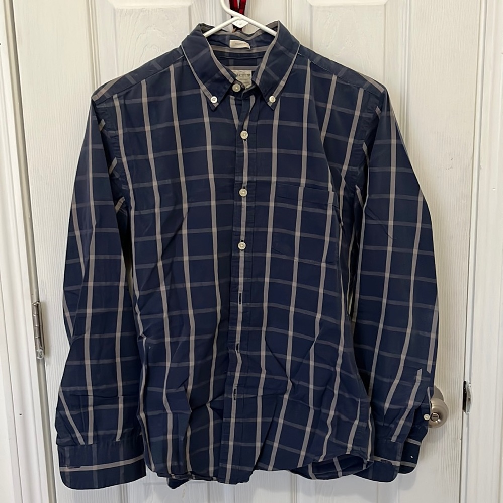 J. Crew Cotton Blue checkered shirt - small
